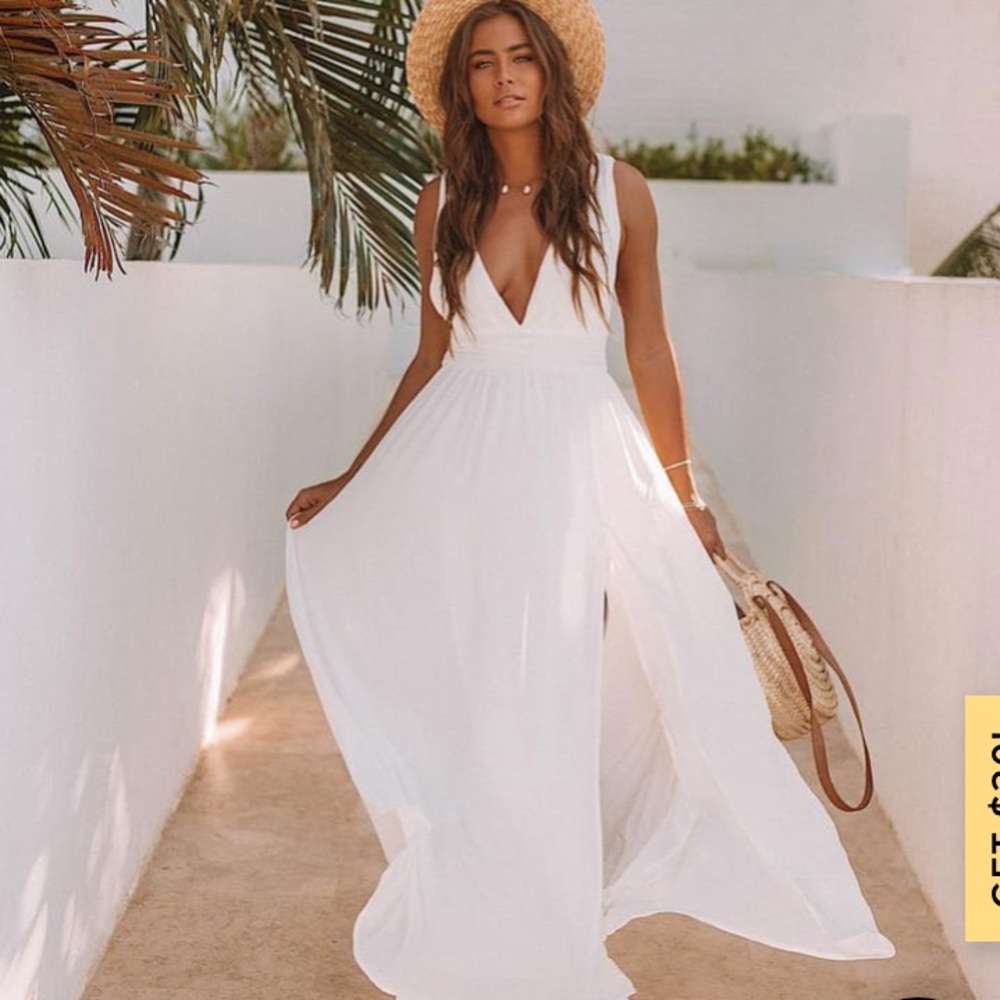 Heavenly Hues White Maxi Dress